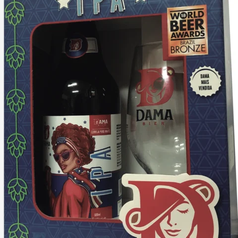 Cerveja Dama Kit 1 Copo+ 1 Cerveja Dama Bier Ipa 600Ml Ipa