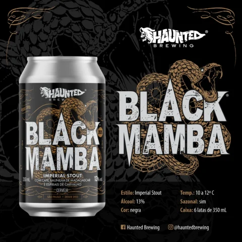 Cerveja Haunted Black Mamba Imperial Pastry Stout 350ml