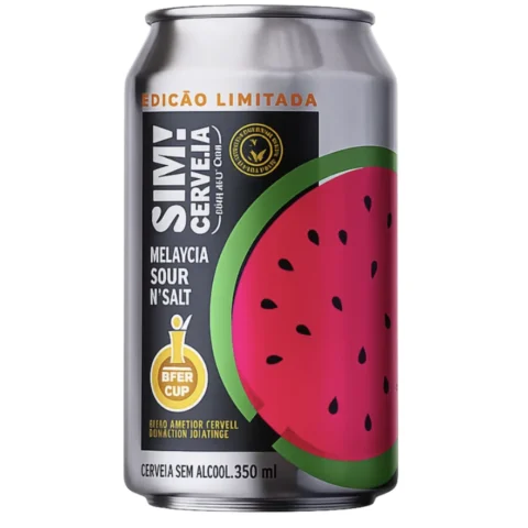 Cerveja Sem Álcool Sim Sim! Sour N´Salt Melancia Sour Sem Alcool 350ml