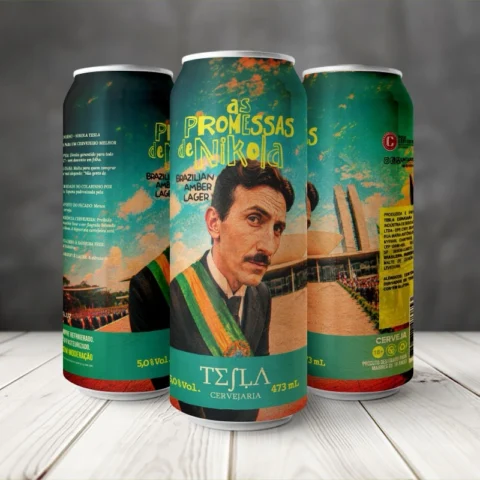 Cerveja Tesla As Promessas de Nikola Brazilian Amber Lager 473ml